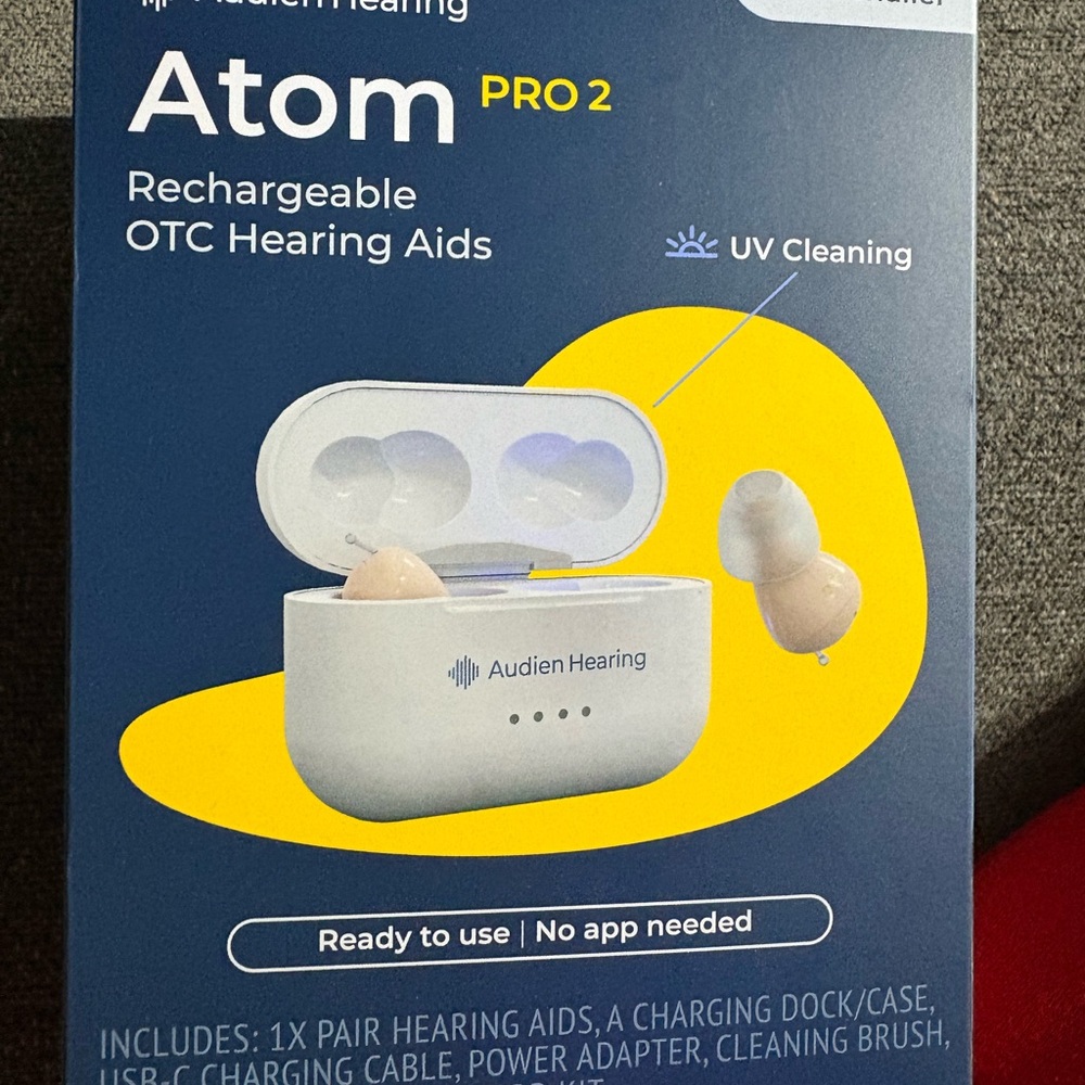 Atom Pro 2 Rechargeable Hearing Aids - White
